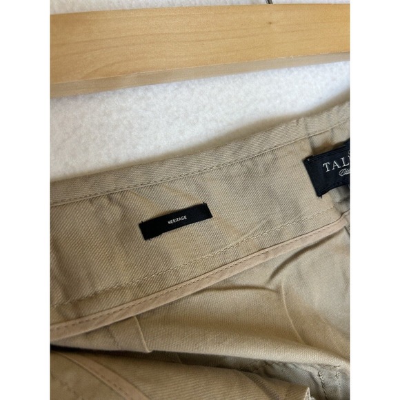 Talbots Pants NWT size 14 Khaki Heritage Flat Front Straight Leg linen blend - Picture 6 of 9